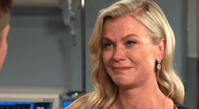 Blonde Woman Crying Looking At Man GIF