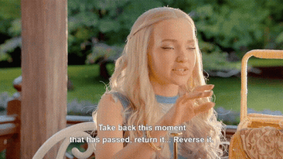 Blonde Woman Eyes Closed Saying Take Back This Moment GIF