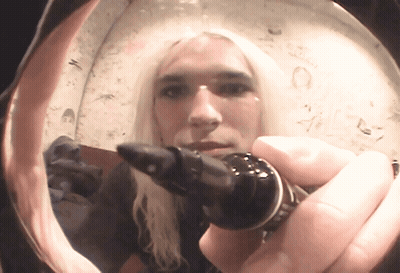Blonde Woman Holding Ring GIF