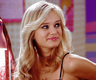 Blonde Woman In Black Bra And Necklace Looking Aside GIF