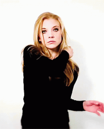 Blonde Woman In Black Shirt Making Funny Face GIF