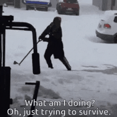 Blonde Woman In Hat And Earrings Says I'm Just Trying To Survive GIF