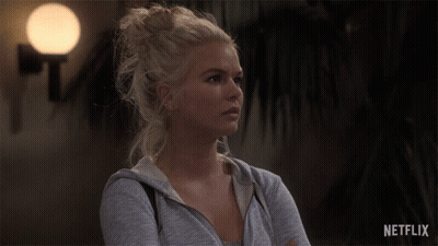 Blonde Woman In Hoodie Netflix Ad GIF