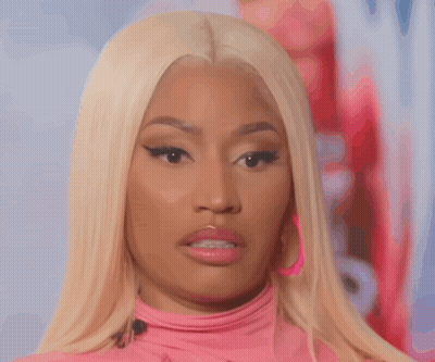 Blonde Woman In Pink Turtleneck GIF