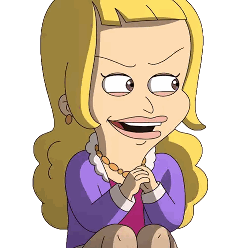 Blonde Woman In Purple Jacket Smiling Sticker
