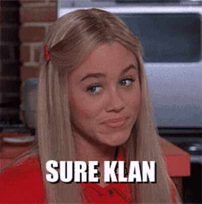 Blonde Woman In Red Shirt Funny Face Sure Klan GIF