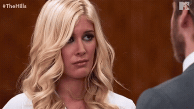 Blonde Woman Looking At Man In Suit #Thehills GIF