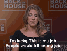 Blonde Woman Lucky I Love My Job GIF
