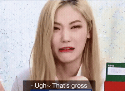 Blonde Woman Making Funny Face Saying Ugh That's Gross GIF