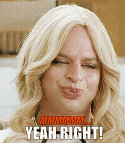 Blonde Woman Making Funny Face Saying Yeah Right GIF