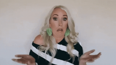 Blonde Woman Making Funny Face Says No Clue GIF