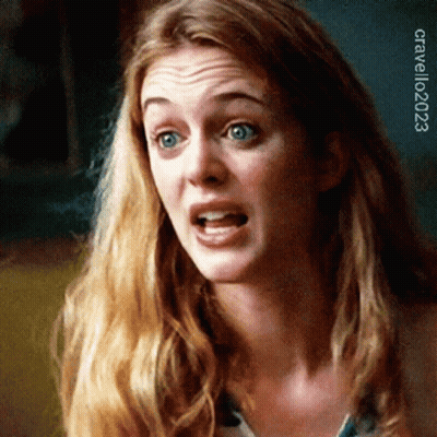 Blonde Woman Making Funny Face With Mouth Open GIF