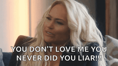 Blonde Woman On Couch Saying You Don't Love Me You Never Did You Liar GIF