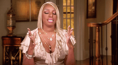 Blonde Woman Plunging Neckline Eyes Closed Hands Up GIF