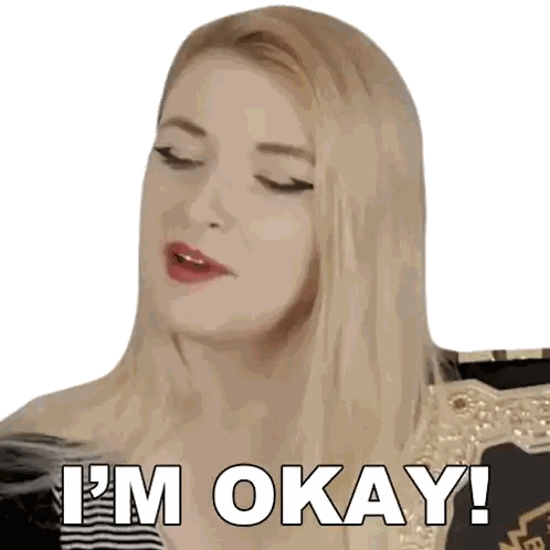 Blonde Woman Saying I'm Okay Sticker