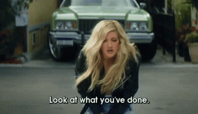 Blonde Woman Saying Look What You've Done GIF