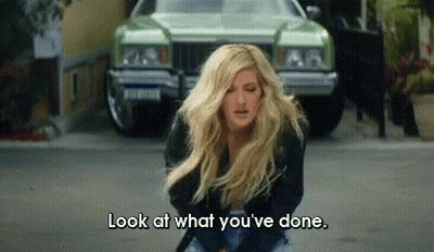 Blonde Woman Saying Look What You've Done GIF