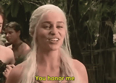 Blonde Woman Saying You Honor Me GIF