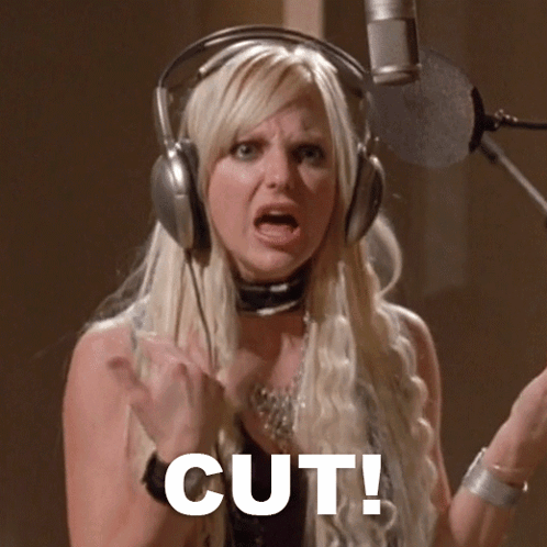 Blonde Woman Screaming Into Microphone With Cut GIF