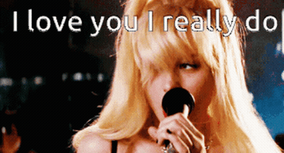 Blonde Woman Singing I Love You I Really Do GIF