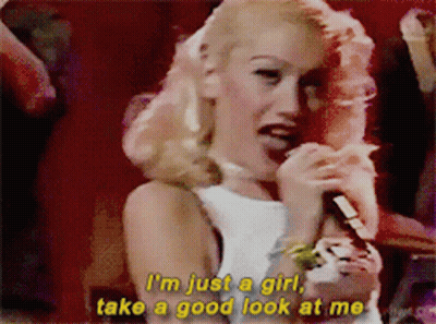 Blonde Woman Singing I M Just A Girl GIF