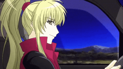 Blonde Woman Sitting In Car GIF