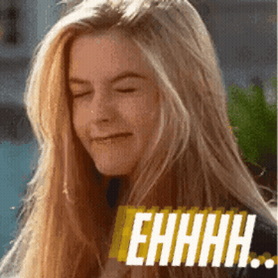 Blonde Woman Smiling Eyes Closed Saying Ehhhh GIF
