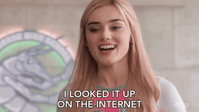 Blonde Woman Smiling I Looked It Up On Internet GIF