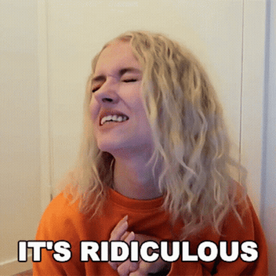Blonde Woman Smiling Saying It's Ridiculous GIF