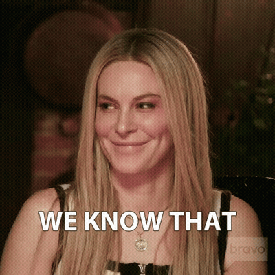 Blonde Woman Smiling Saying We Know That GIF
