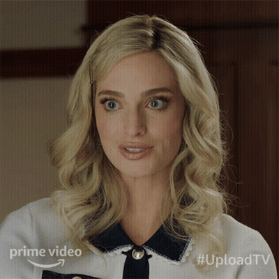 Blonde Woman Wearing Prime Video Shirt GIF