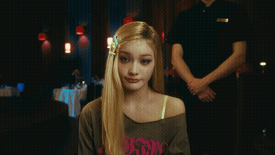 Blonde Woman Wearing Shirt Saying A GIF
