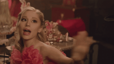Blonde Woman White Hat Pink Dress Says You're Green GIF