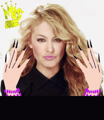 Blonde Woman With Crowns On Head And Hands GIF