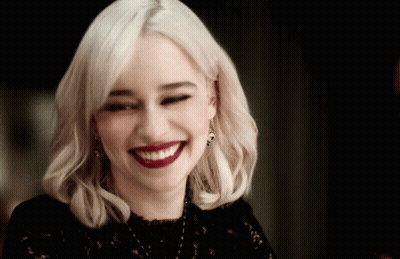 Blonde Woman With Red Lips Smiling GIF