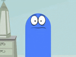 Bloo Horrified Big Eyes GIF