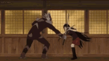 Blood C Saya Kisaragi Fighting With Monster GIF