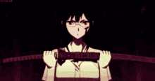Blood C Saya Kisaragi Unsheathing Sword GIF