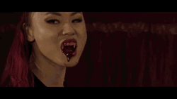 Blood Dripping Vampire Woman GIF