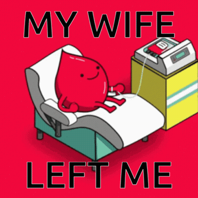 Blood Drop In Hospital Bed Saying My Wife Left Me GIF