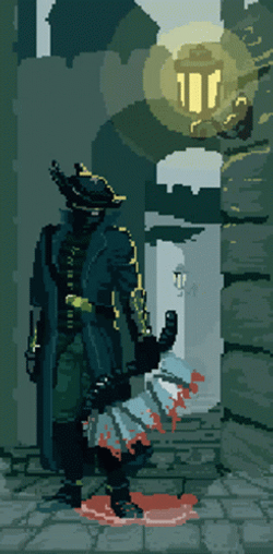 Bloodborne Pixelated Art Hunter GIF