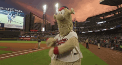 Blooper Mascot Preparation Stretch GIF