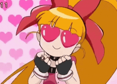 Blossom Powerpuff Girls Heart Glasses GIF