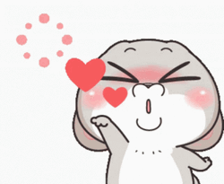 Blow Kiss Fast Blushing Rabbit GIF