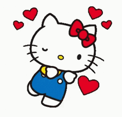 Blow Kiss Hello Kitty GIF