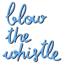 Blow The Whistle Cursive Typography Color-Changing GIF