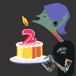 Blowing Cake Second Work Anniversary Meme GIF