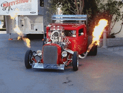 Blowing Fire Hot Rod GIF