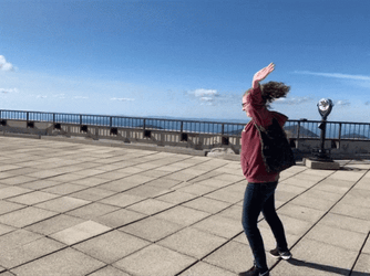Blown Away Girl From Wind GIF