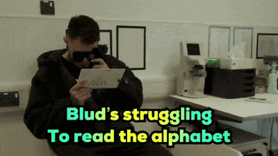 Blud 'S Struggling To Read The Alphabet Is Written On A Screen GIF
